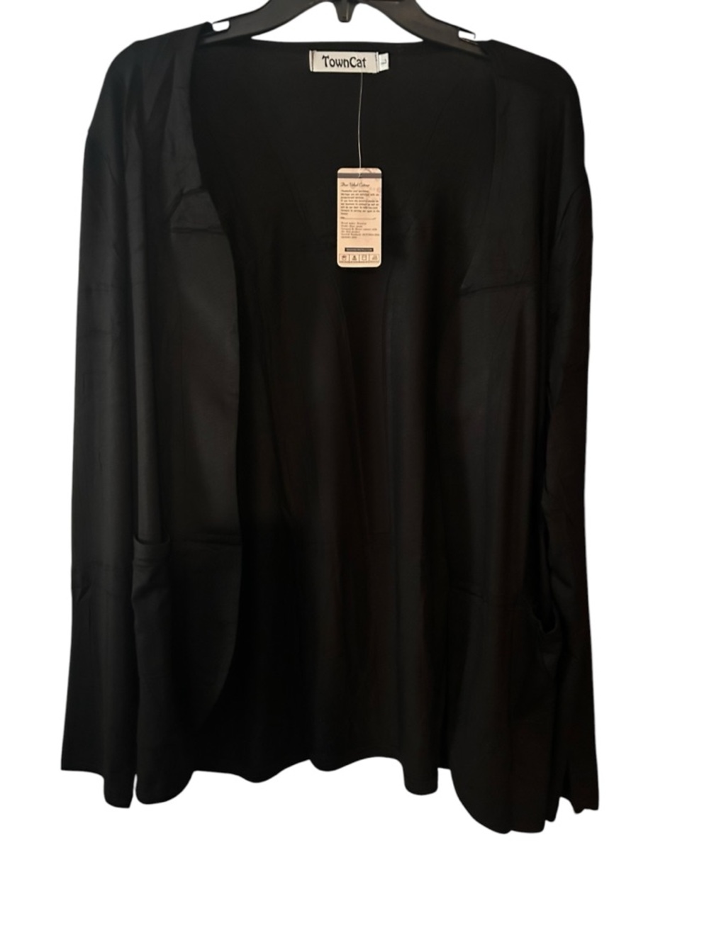 Women's Black Open-Front Blazer Jacket large